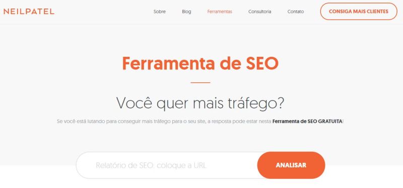 NeilPatel, Excelente Ferramenta de SEO. Com Comparação de concorrencia.